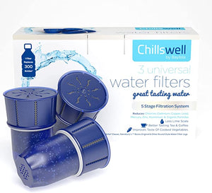 Chillswell 3 Pack BPA Free Carbon Water Filters